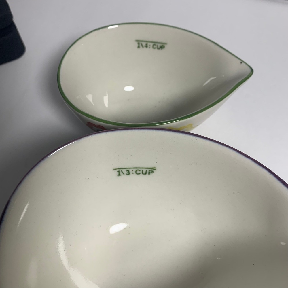 Floral Ceramic Measuring Cups Set of 4 Hand Painted Discontinued Pier 1 Imports - Picture 10 of 12